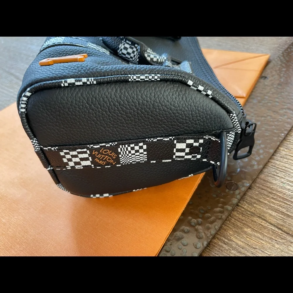 Louis Vuitton Damier NBA distorted keepall mini bag mens black leather tote